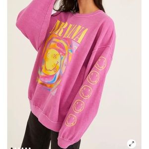 nirvana sweatshirt hot pink super preppy